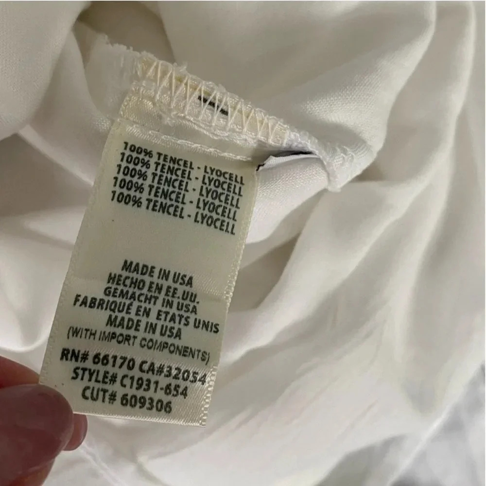 Anthropologie Cloth & Stone Polka Dot Seamed Dress Foil Print White Size Medium - Picture 9 of 9